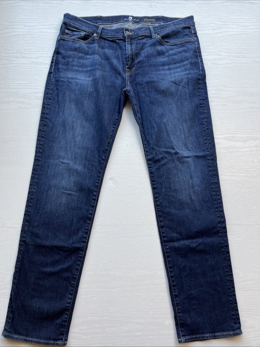 7 For All Mankind Slimmy Jeans Mens 40x34 Medium Wash Stretch